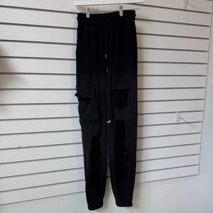 Women's Black Cargo Jogger Pants